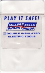 Millers Fall Shock-Proof Double Insulated Electric Tools